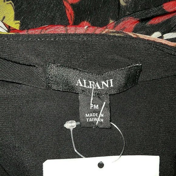 Alfani Top Size Petite Medium Sleeveless Asymmetrical V Neck Black Wispy… - Picture 5 of 9